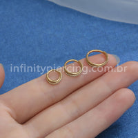 Piercing Argola Aço Cirúrgico Segmento Articulado Transpassada Zircônia