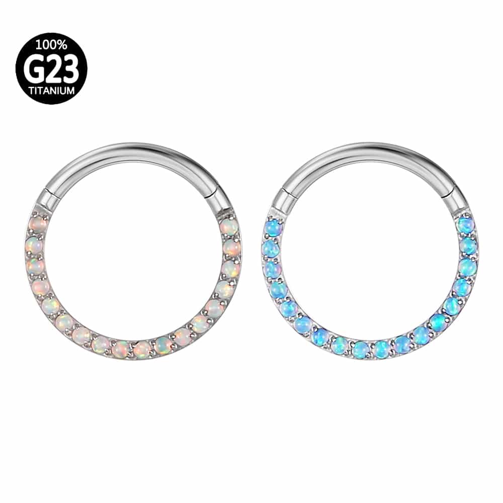 Piercing Argola Segmento Articulado Titânio Opala