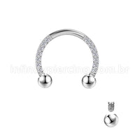 Piercing Ferradura Rosca Interna Zircônia Lateral