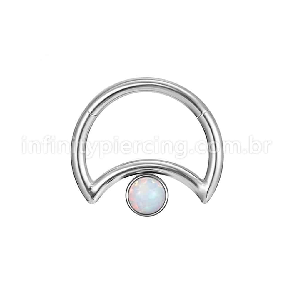 Piercing Daith Segmento Articulado Lua Aço Cirúrgico Zircônia