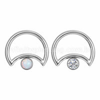 Piercing Daith Segmento Articulado Lua Aço Cirúrgico Zircônia