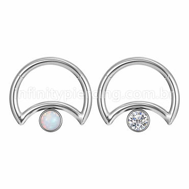 Piercing Daith Segmento Articulado Lua Aço Cirúrgico Zircônia
