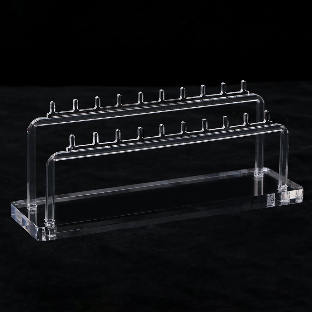 Expositor Acrílico Para Piercing Argola/Ferradura 2 Barras P/ 20 Pçs 20X6X7,5