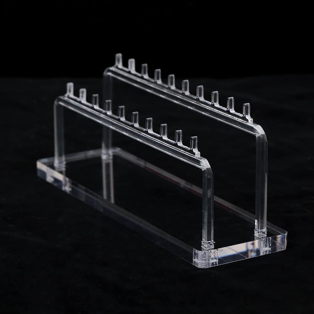 Expositor Acrílico Para Piercing Argola/Ferradura 2 Barras P/ 20 Pçs 20X6X7,5