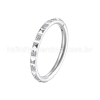 Piercing Argola Segmento Articulado Aço Cirurgico Zircônia Com Detalhe