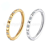 Piercing Argola Segmento Articulado Aço Cirurgico Zircônia Com Detalhe