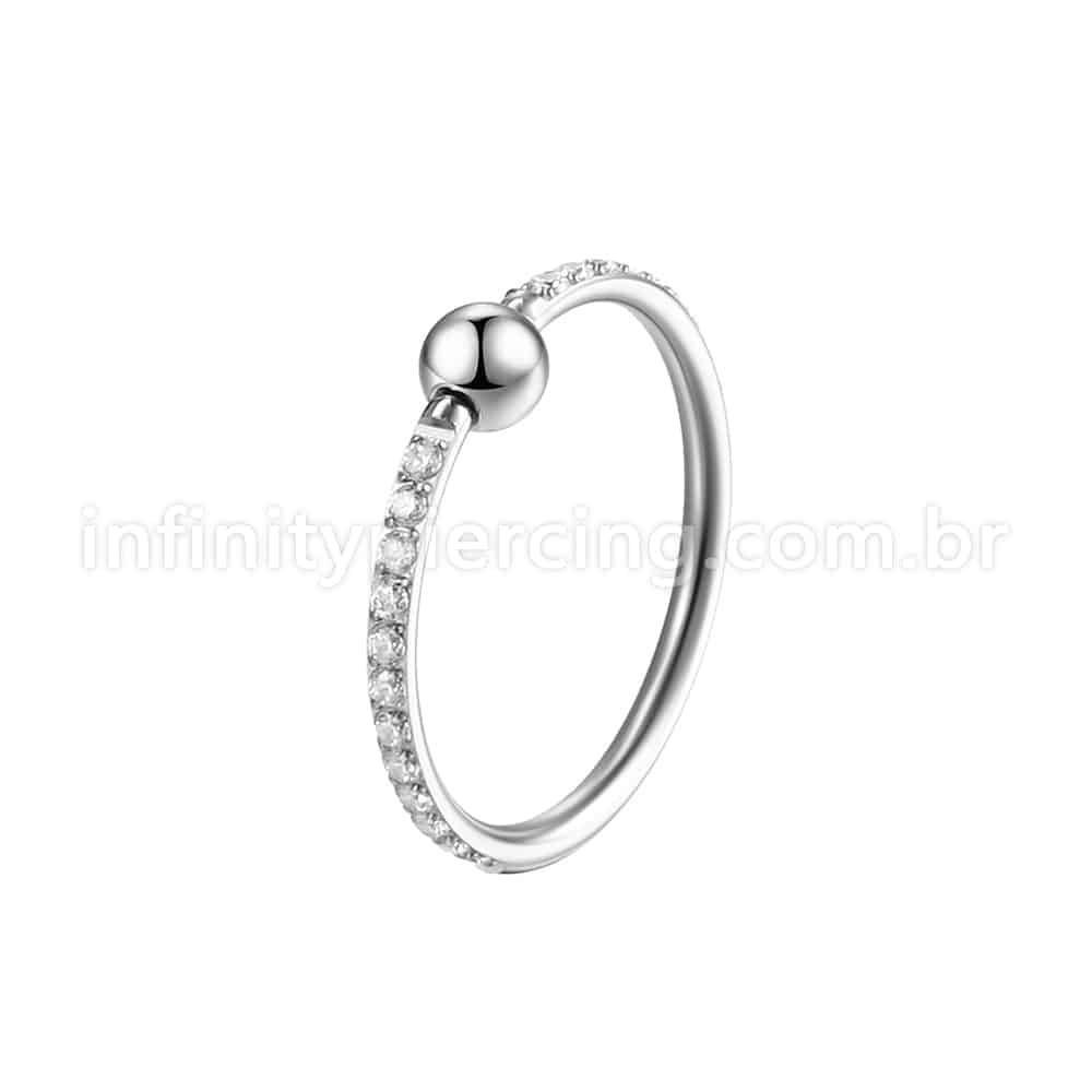 Piercing Captive Aço Cirúrgico Zircônia