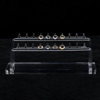 Expositor Acrílico Para Piercing Argola/Ferradura 2 Barras P/ 20 Pçs 20X6X7,5