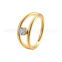 Piercing Argola Segmentada Aço Cirurgico Zircônia