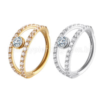 Piercing Argola Segmentada Aço Cirurgico 2 Fileiras Zircônia