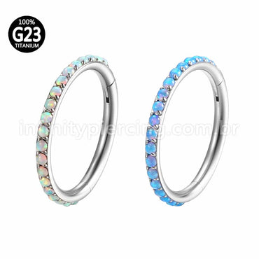 Piercing Argola Segmento Articulado Titânio Opala