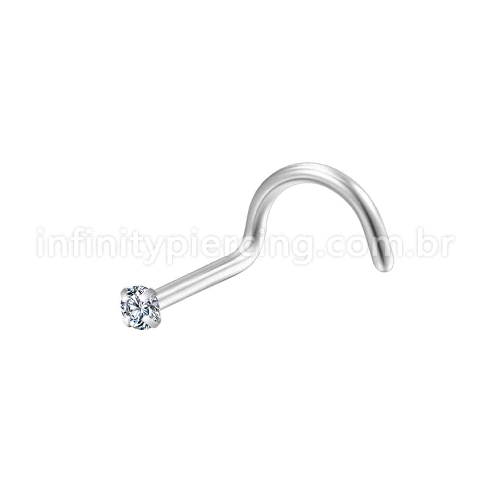 Piercing Nostril Aço Cirúrgico Zircônia Cravejada Redonda