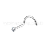 Piercing Nostril Aço Cirúrgico Zircônia Cravejada Redonda