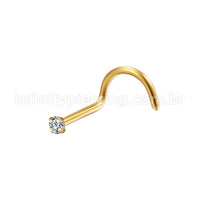 Piercing Nostril Aço Cirúrgico Zircônia Cravejada Redonda