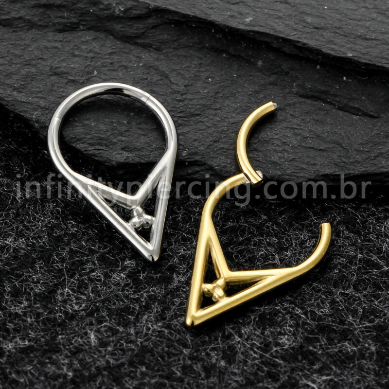Piercing Argola Titânio Com Detalhes