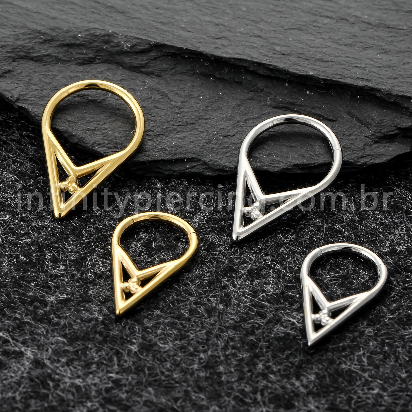 Piercing Argola Titânio Com Detalhes
