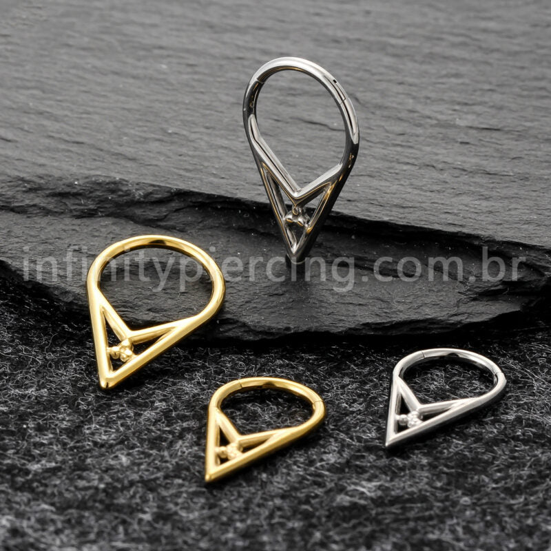 Piercing Argola Titânio Com Detalhes