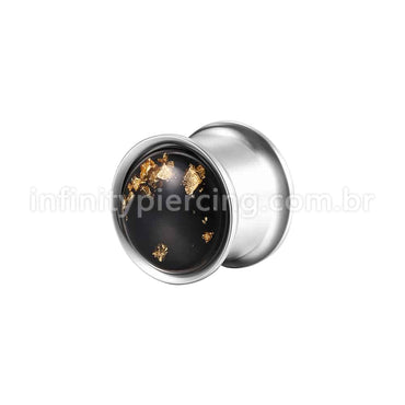 Alargador Aço Cirúrgico Resina Preto/Dourado