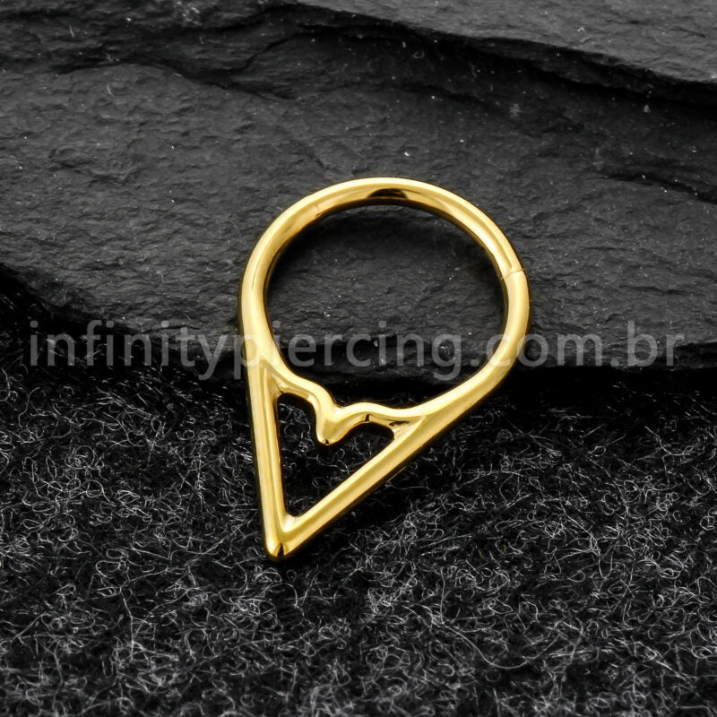 Piercing Argola Titânio Com Detalhe V