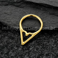 Piercing Argola Titânio Com Detalhe V