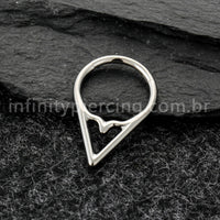 Piercing Argola Titânio Com Detalhe V