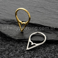 Piercing Argola Titânio Com Detalhe V