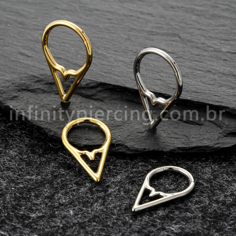 Piercing Argola Titânio Com Detalhe V