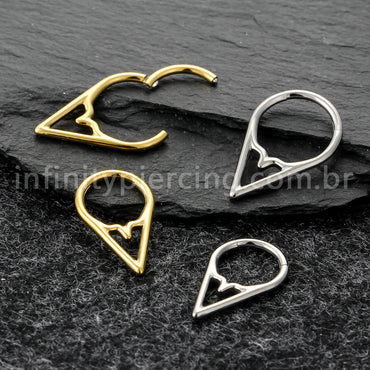 Piercing Argola Titânio Com Detalhe V