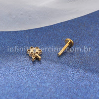 Piercing Labret Titânio Flor Zircônia