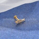 Piercing Labret Titânio Espinha Peixe Zircônia