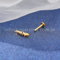 Piercing Labret Titânio Espinha Peixe Zircônia