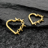 Piercing Argola Coração Titânio Com Detalhes