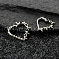 Piercing Argola Coração Titânio Com Detalhes