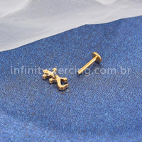 Piercing Labret Titânio Lagarto Zircônia