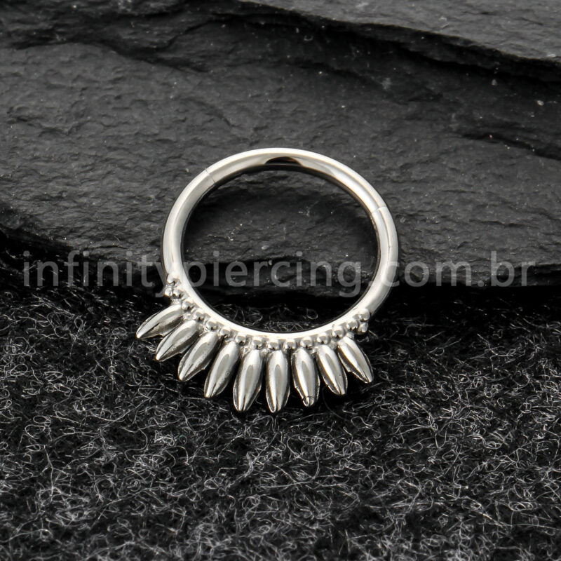 Piercing Argola Titânio Com Detalhes