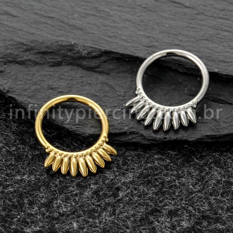 Piercing Argola Titânio Com Detalhes