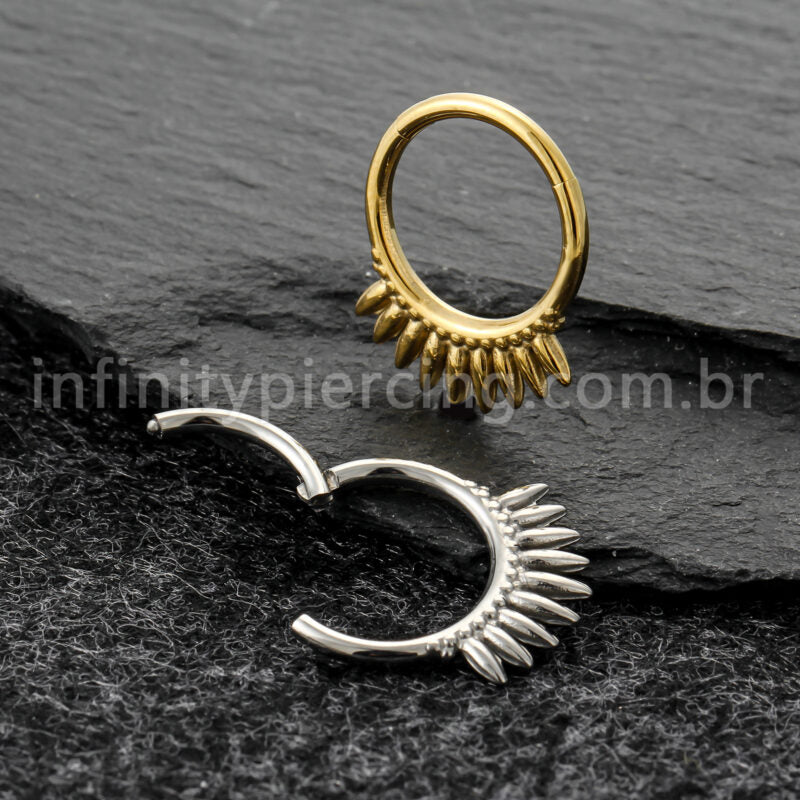 Piercing Argola Titânio Com Detalhes