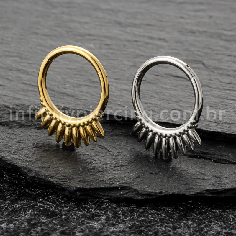 Piercing Argola Titânio Com Detalhes