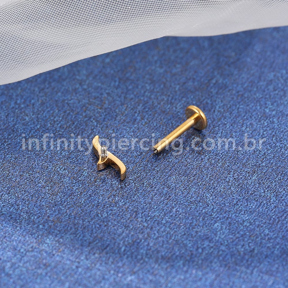 Piercing Labret Titânio Onda Zircônia
