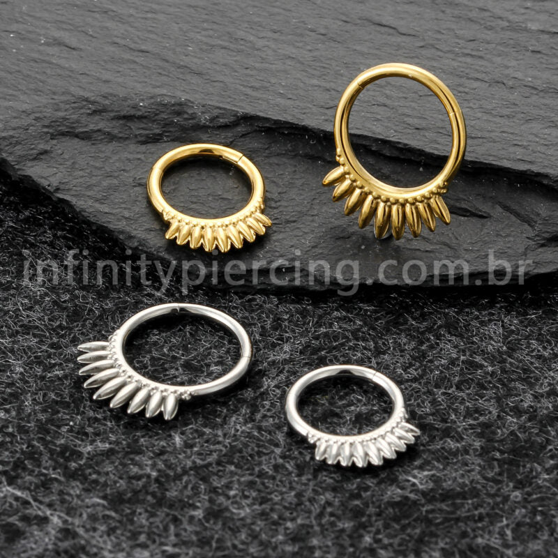 Piercing Argola Titânio Com Detalhes