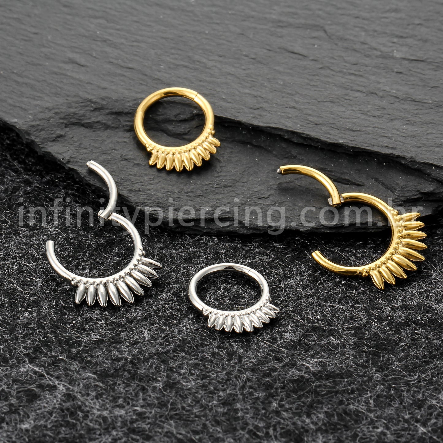 Piercing Argola Titânio Com Detalhes