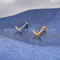Piercing Labret Titânio Lua Detalhada