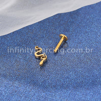 Piercing Labret Titânio Cobra Zircônia