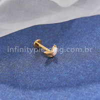 Piercing Labret Titânio 2 Folhas / Opala