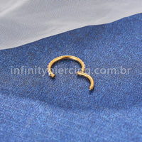 Piercing Argola Titânio Segmento Articulado Perola Cravejada