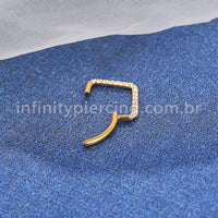 Piercing Argola Triangulo Titânio Segmento Articulado Zircônia