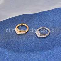 Piercing Argola Gota Titânio Segmento Articulado Zircônia