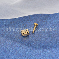 Piercing Labret Titânio Flor Zircônia