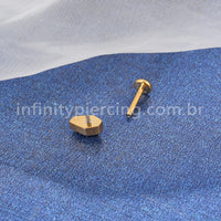 Piercing Labret Titânio Caixão Zircônia Preta