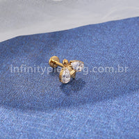 Piercing Labret Titânio Abelha Zircônia